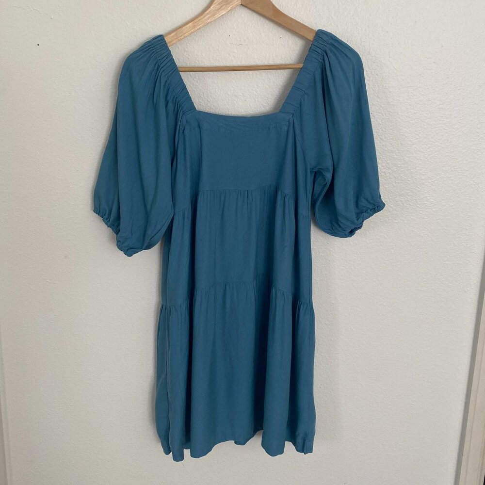Hunter & Brown | Blue Tiered Dress Puff Sleeves, size S